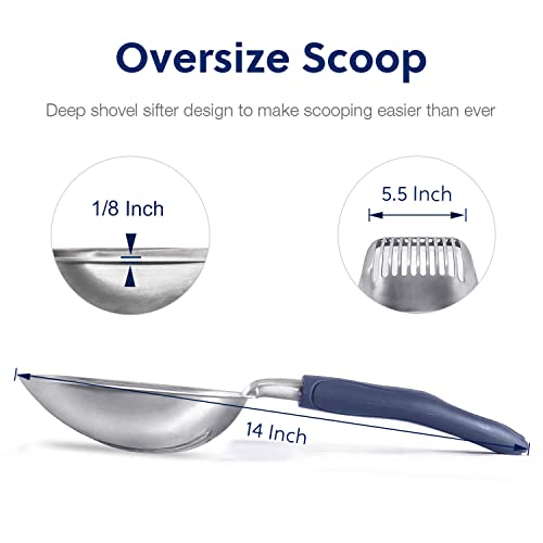Aluminum Cat Litter Scoop with Long Handle