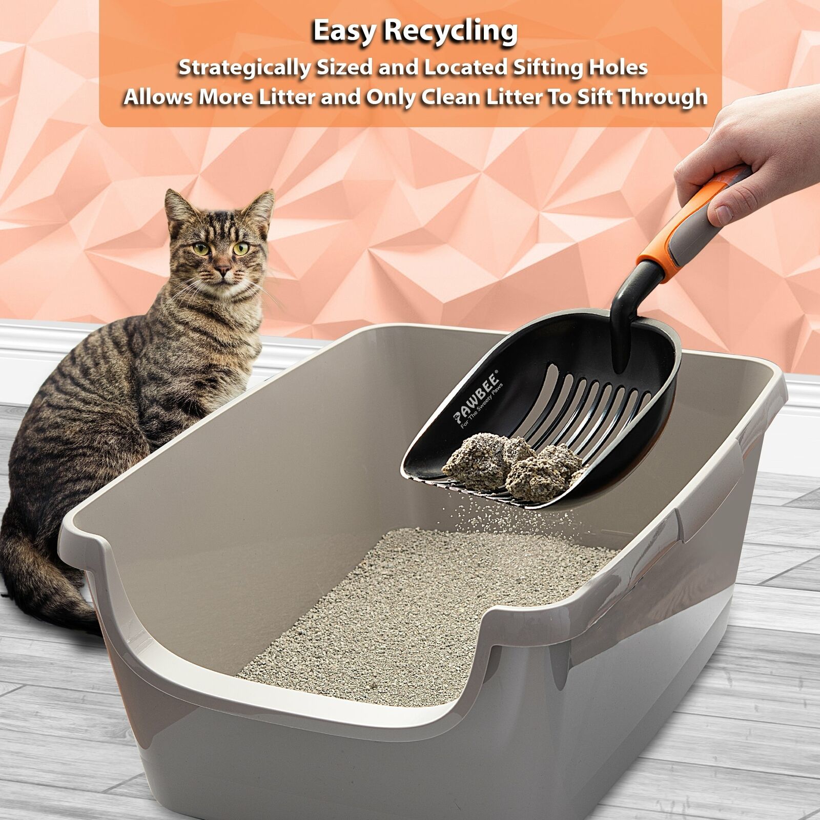 Non-Stick Cat Litter Scoop with Hook