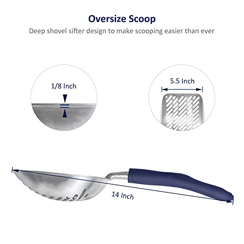 WePet Aluminum Cat Litter Scoop with Long Handle