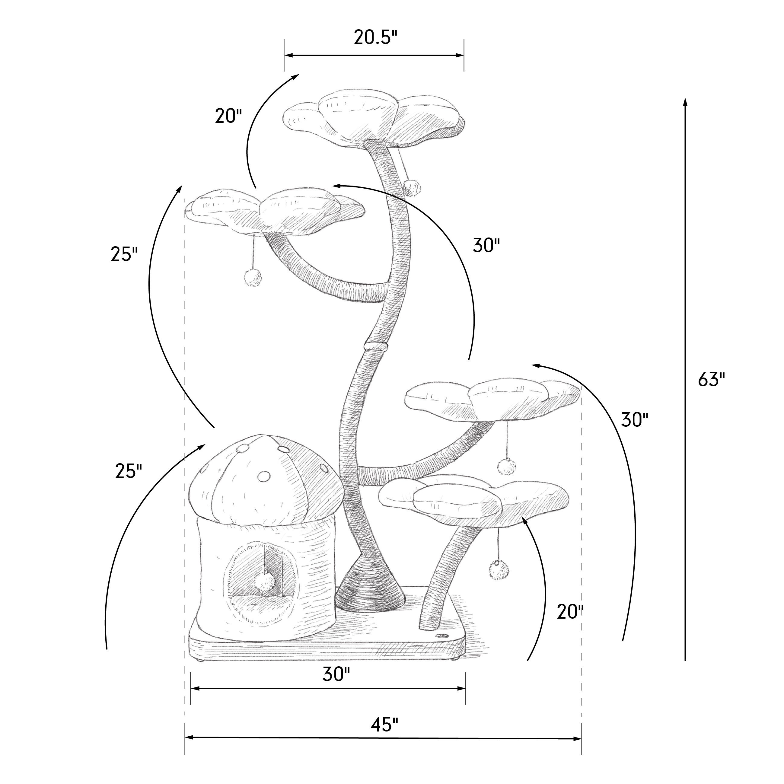 Flower Wood Cat Tower Furniture