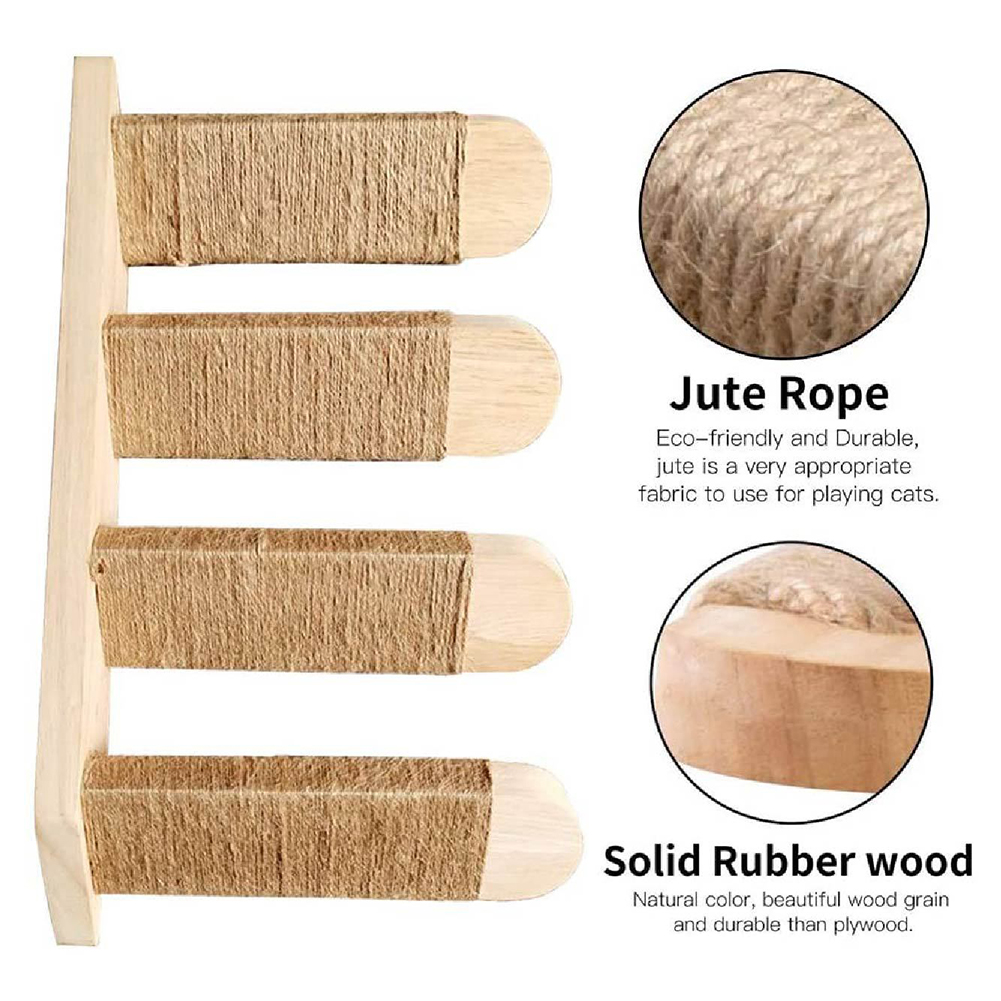 Wooden Wall-Mounted Cat Climbing Steps