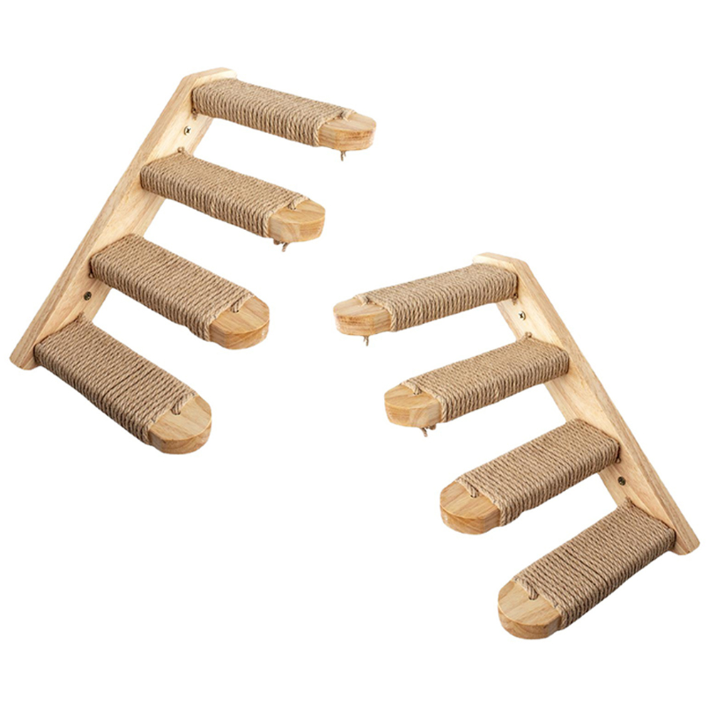 Wooden Wall-Mounted Cat Climbing Steps