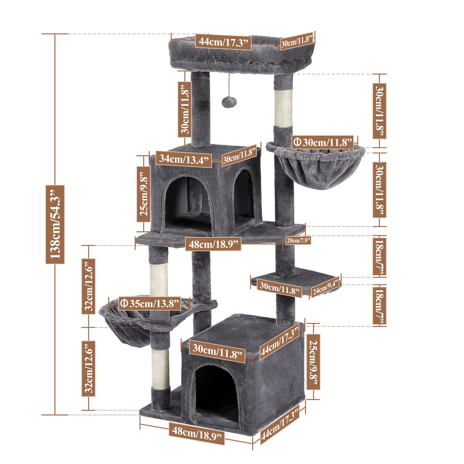 Cat Tower Scratching Post Furniture Condo Bed