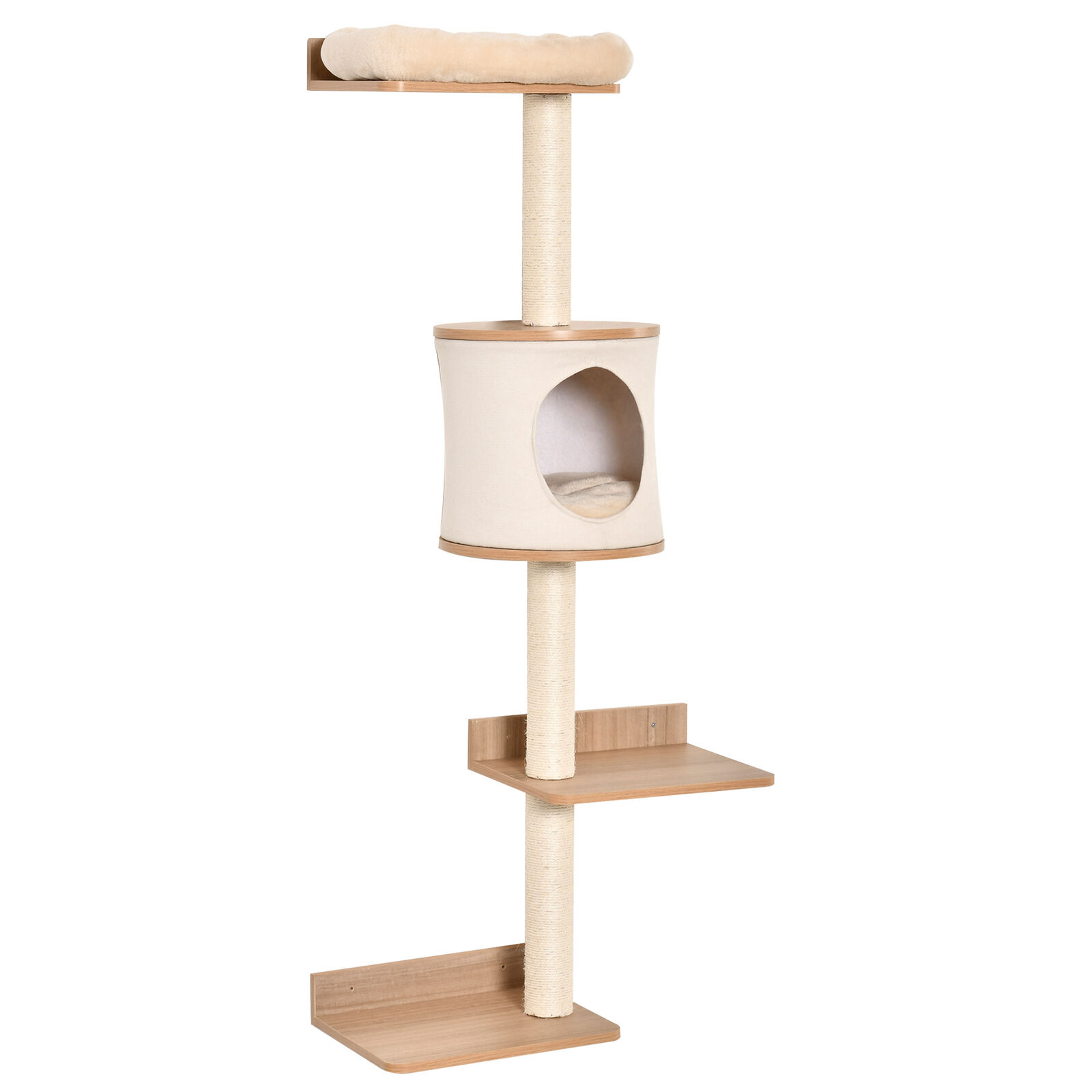 Wall-Mounted 4-Level Cat Play Center