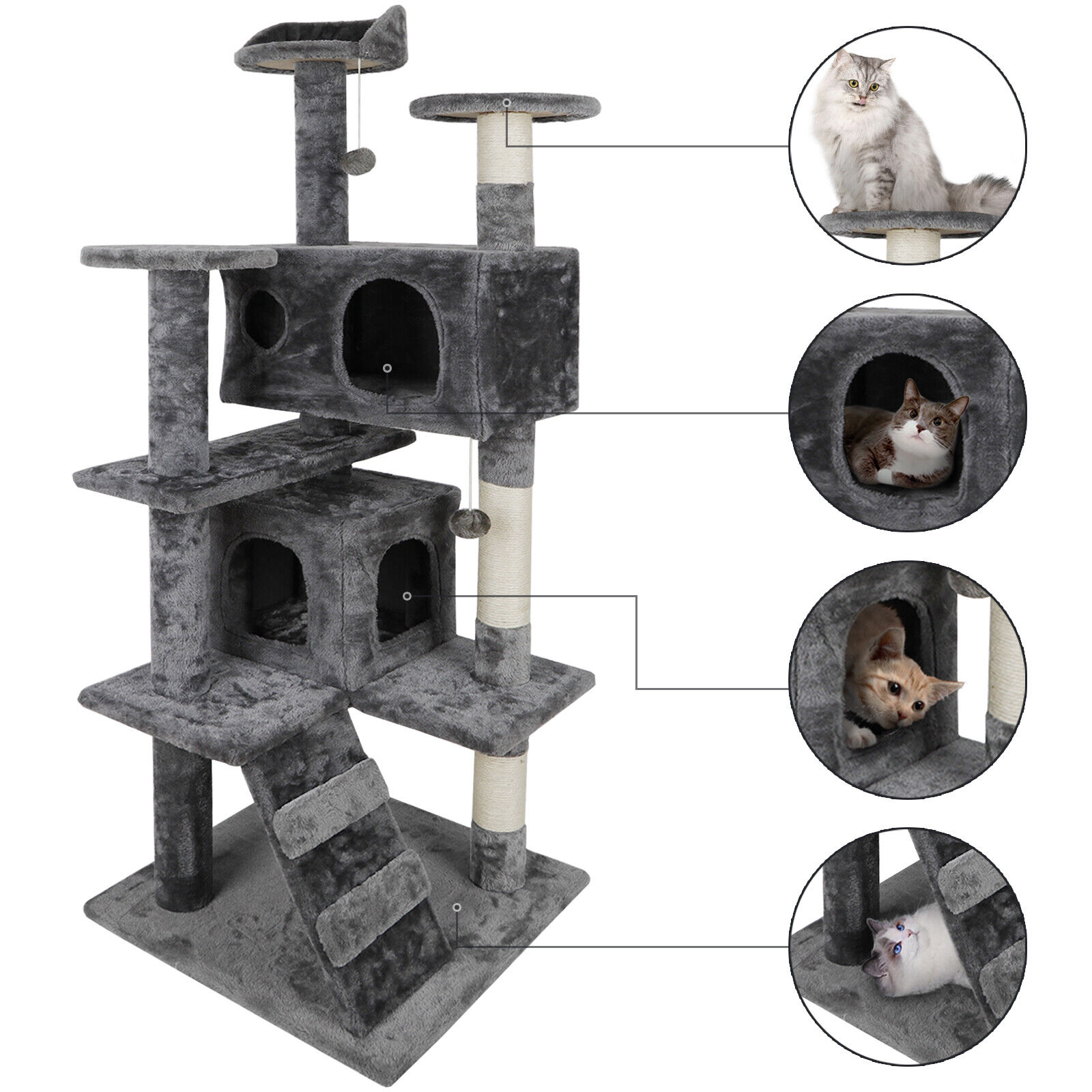 53" Sturdy Cat Tree Activity Center