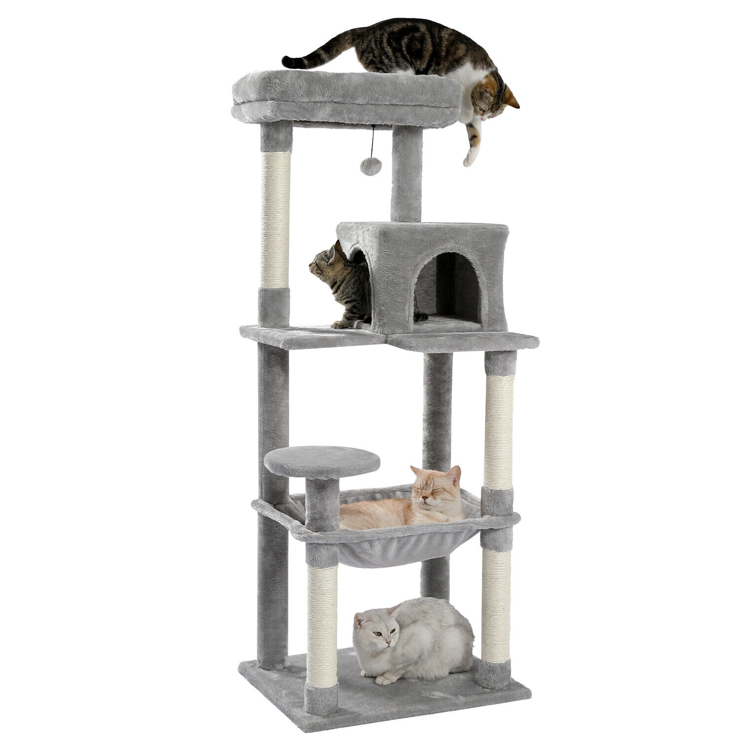 Large Cat Tree with Scratching Posts and Bed