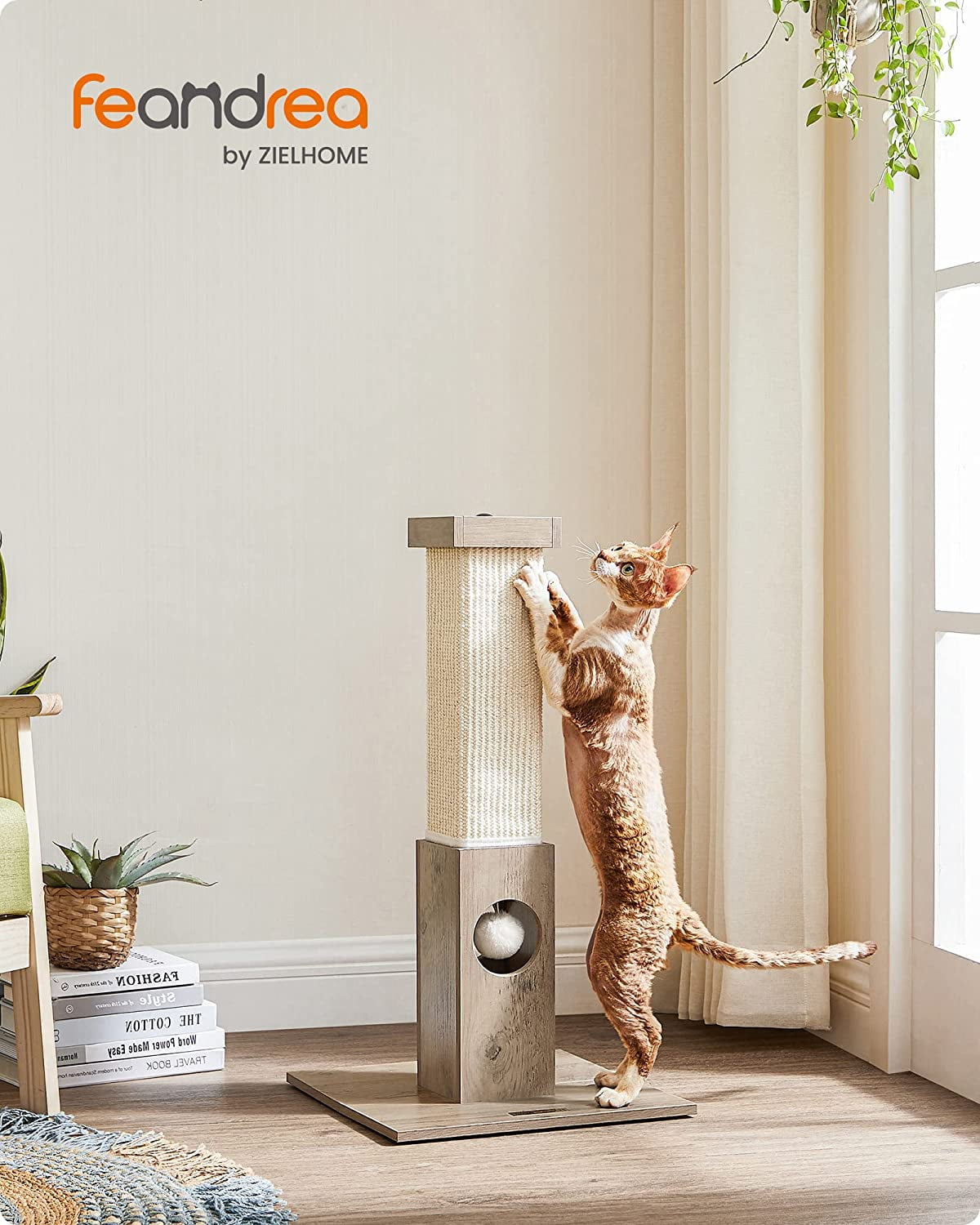 28.7" Greige Indoor Cat Scratching Post