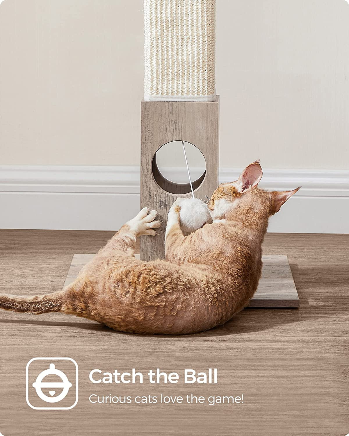 28.7" Greige Indoor Cat Scratching Post