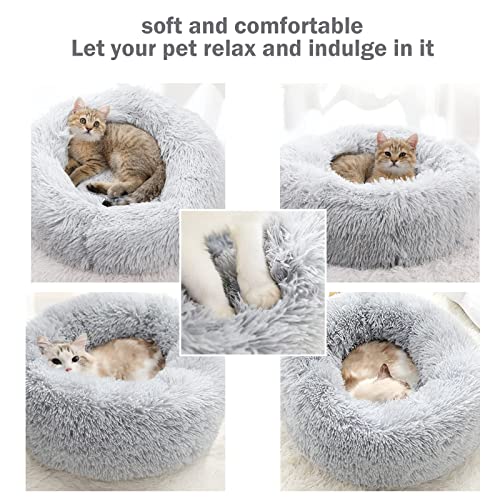 Nepfaivy Cozy Fluffy Cat Donut Bed