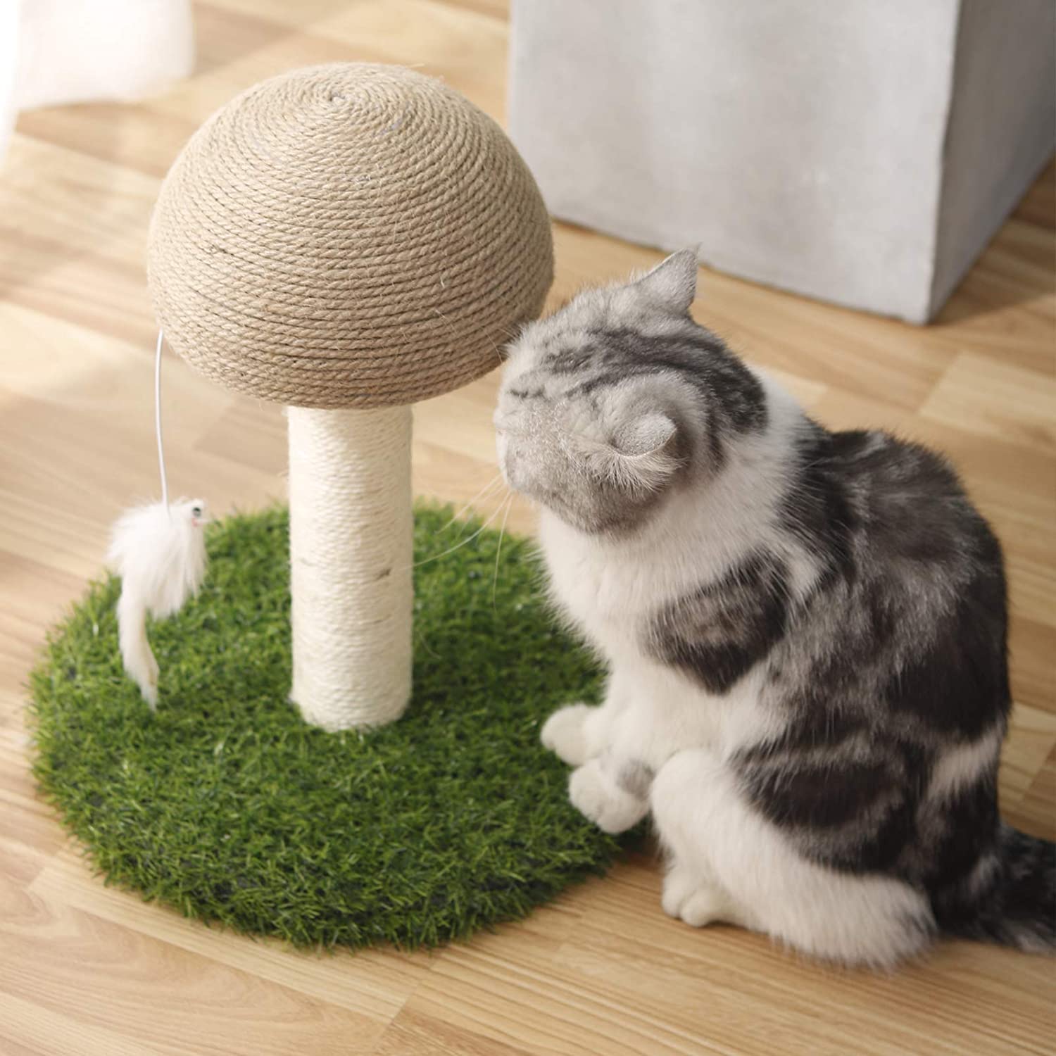 PinkSheep Mushroom Cat Scratching Post Toy