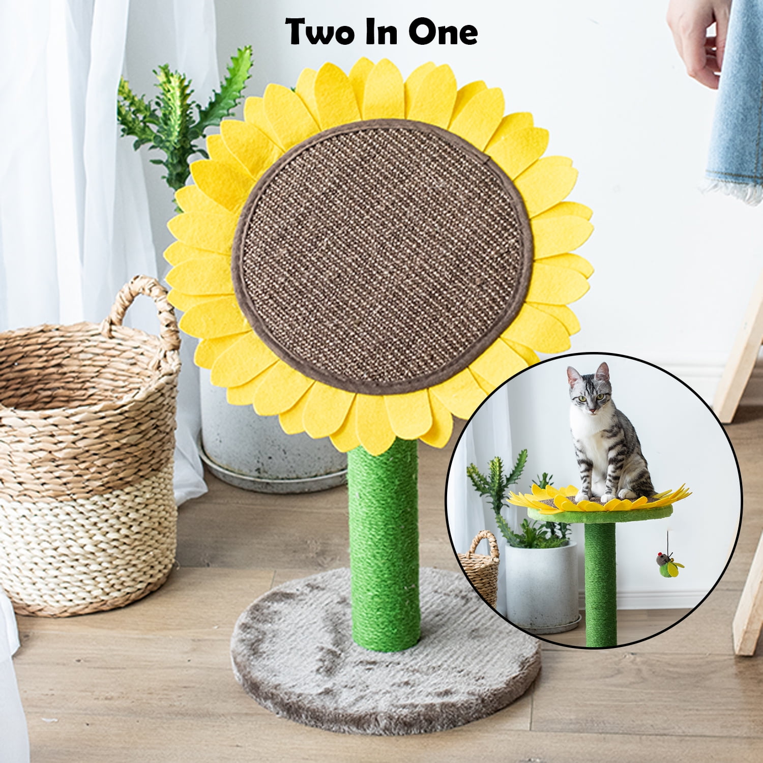 Sunflower Cat Tree Bed - 24" Multi-Functional Furniture