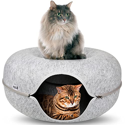 Large Felt Cat Tunnel Bed & Donut