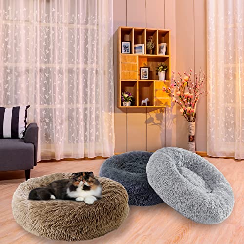 24" Fluffy Cat Bed for Indoor Pets