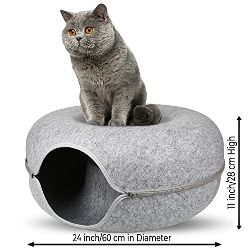 Large Felt Cat Tunnel Bed & Donut