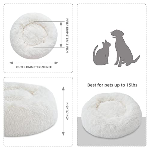 Soft and Fluffy Round Cat Bed – 20inch