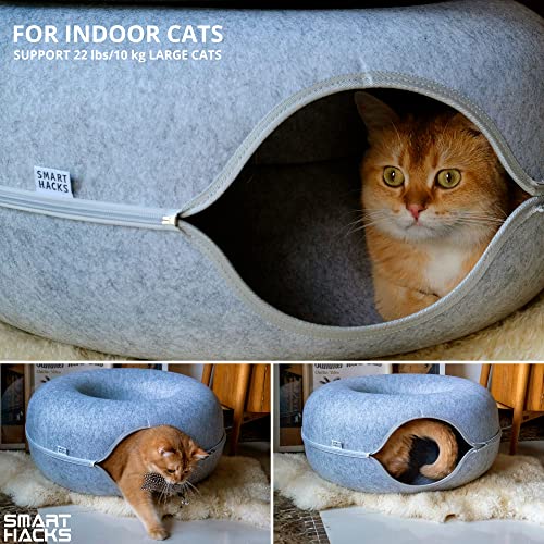 Large Felt Cat Tunnel Bed & Donut