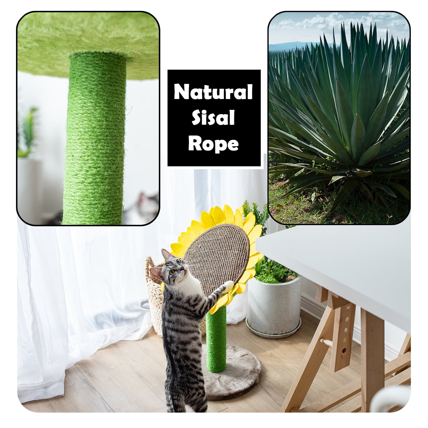 Sunflower Cat Tree Bed - 24" Multi-Functional Furniture