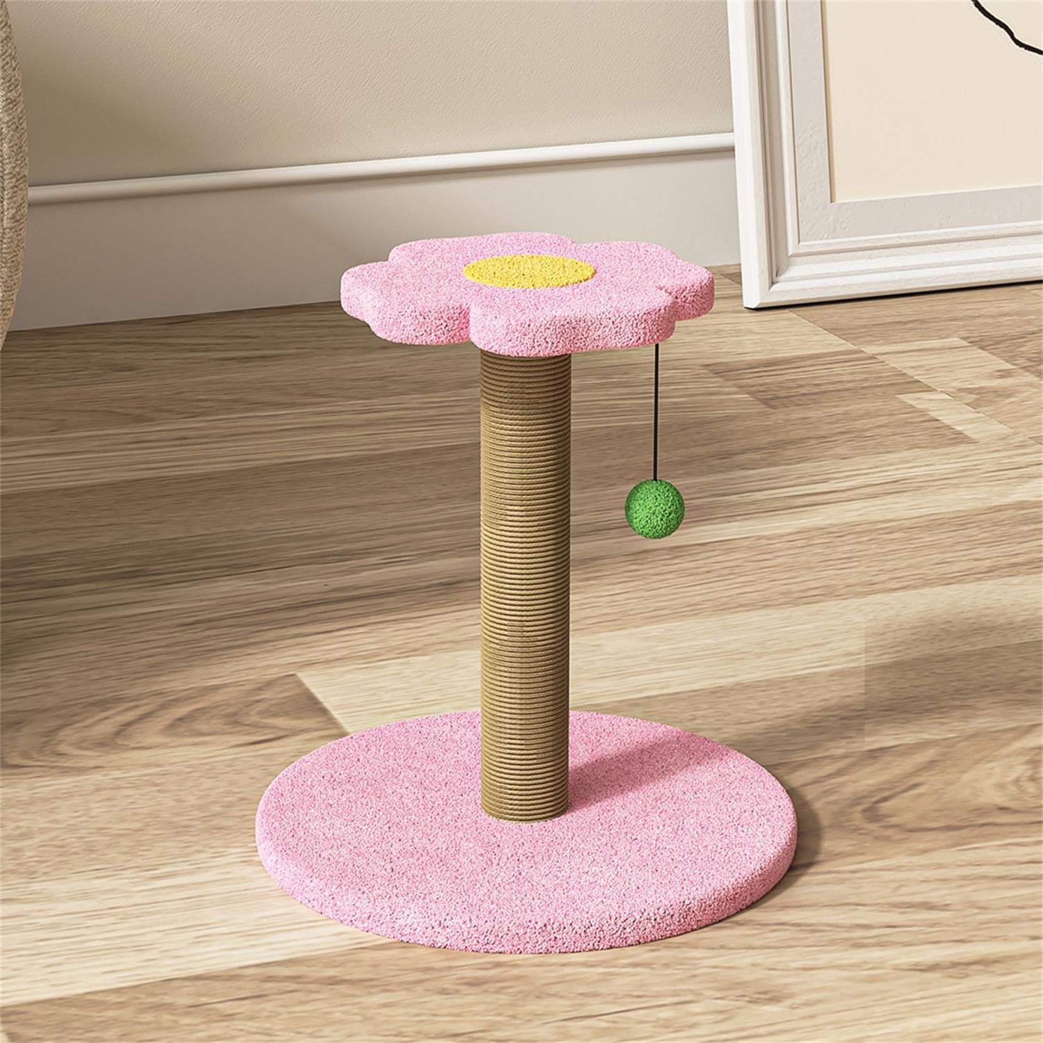Pink Cat Scratching Post with Flower Platform