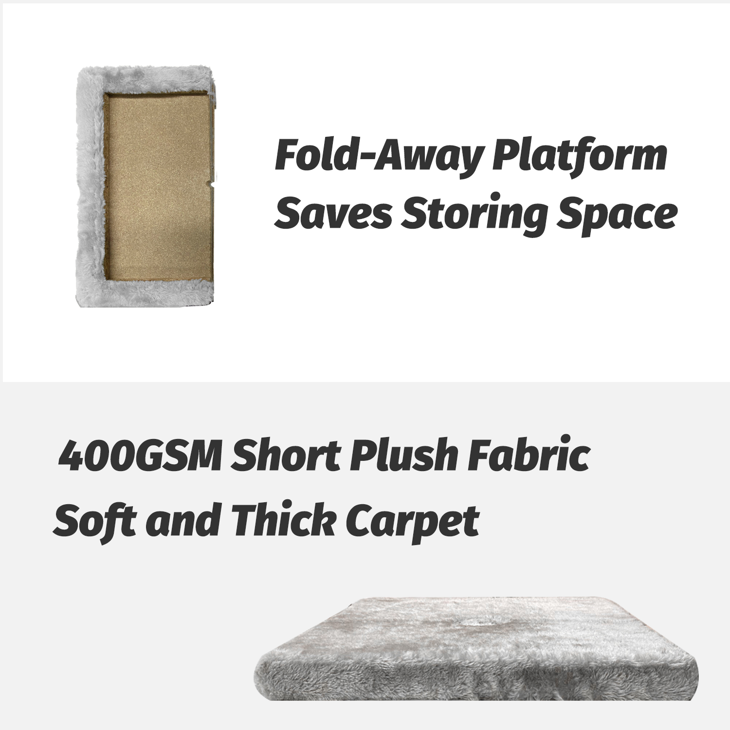 Light Gray Cat Scratching Post with Self Groomer