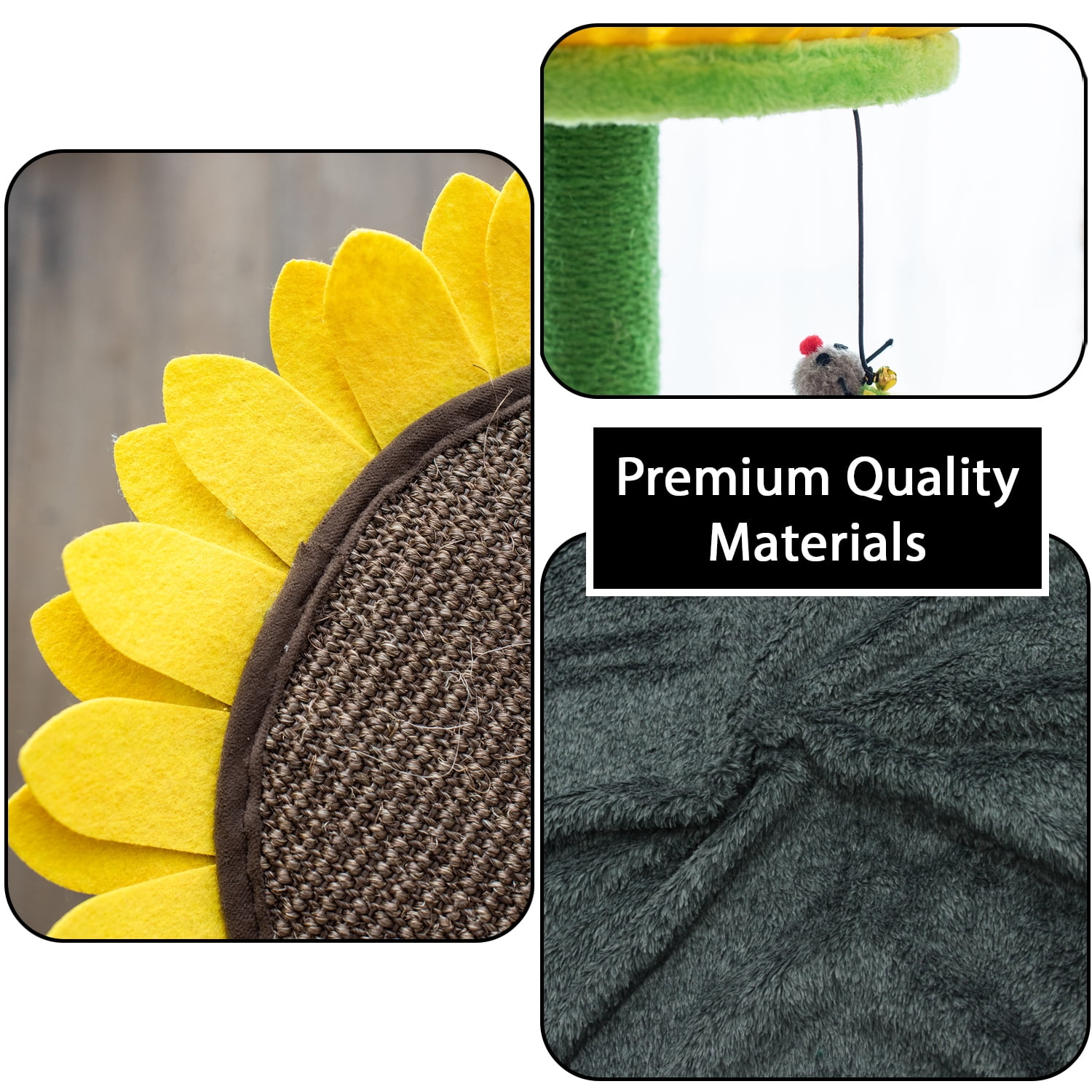 Sunflower Cat Tree Bed - 24" Multi-Functional Furniture