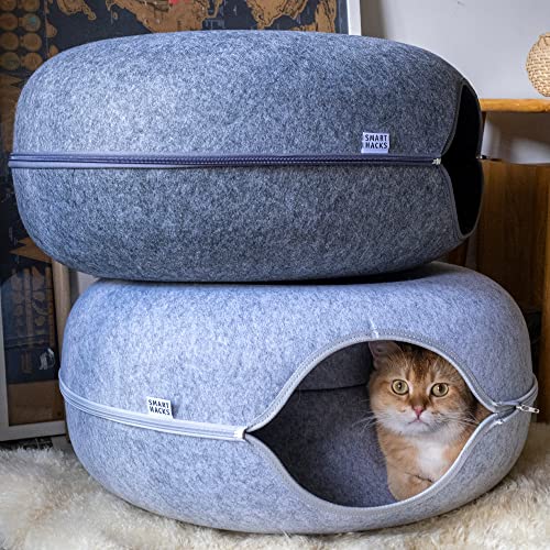 Large Felt Cat Tunnel Bed & Donut