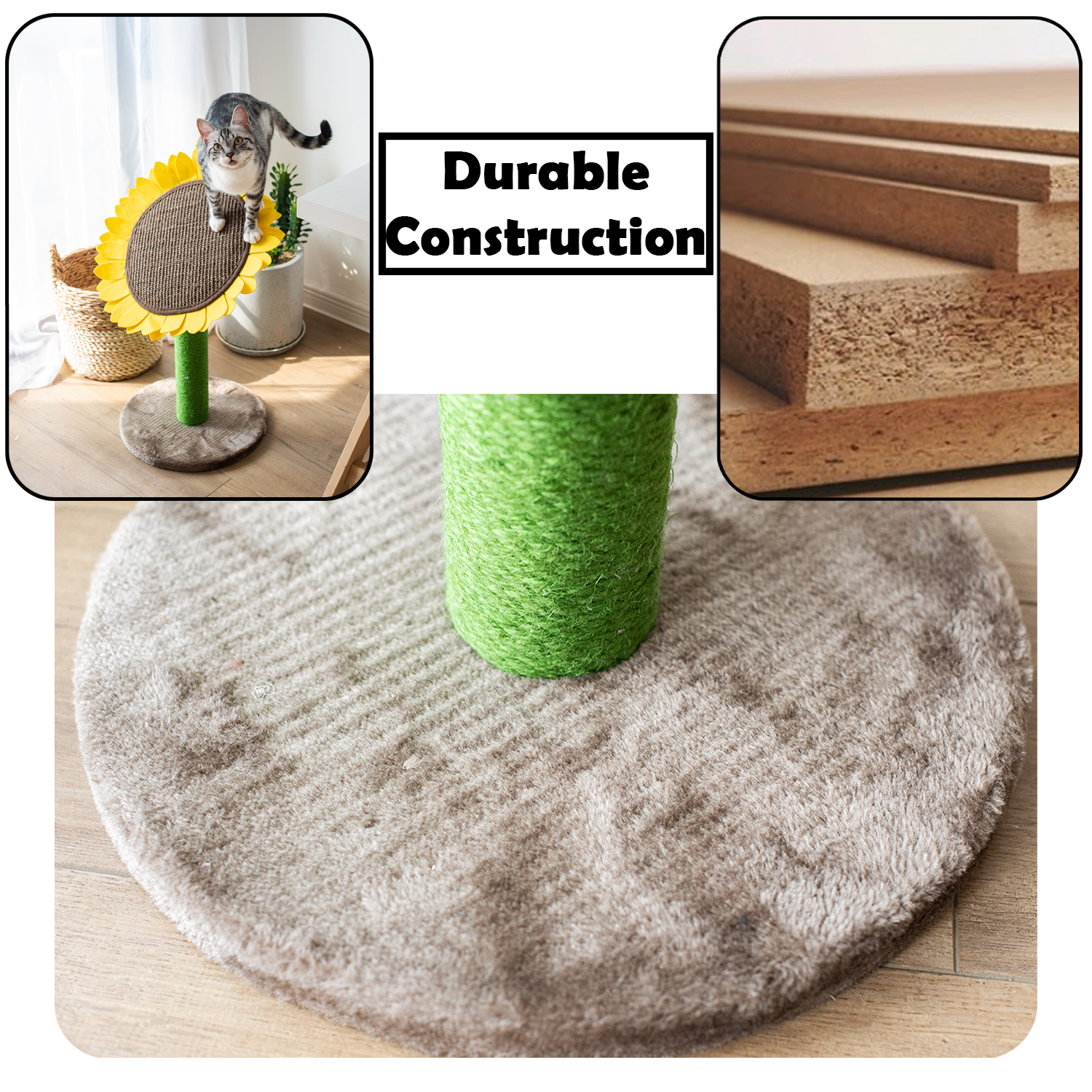 Sunflower Cat Tree Bed - 24" Multi-Functional Furniture