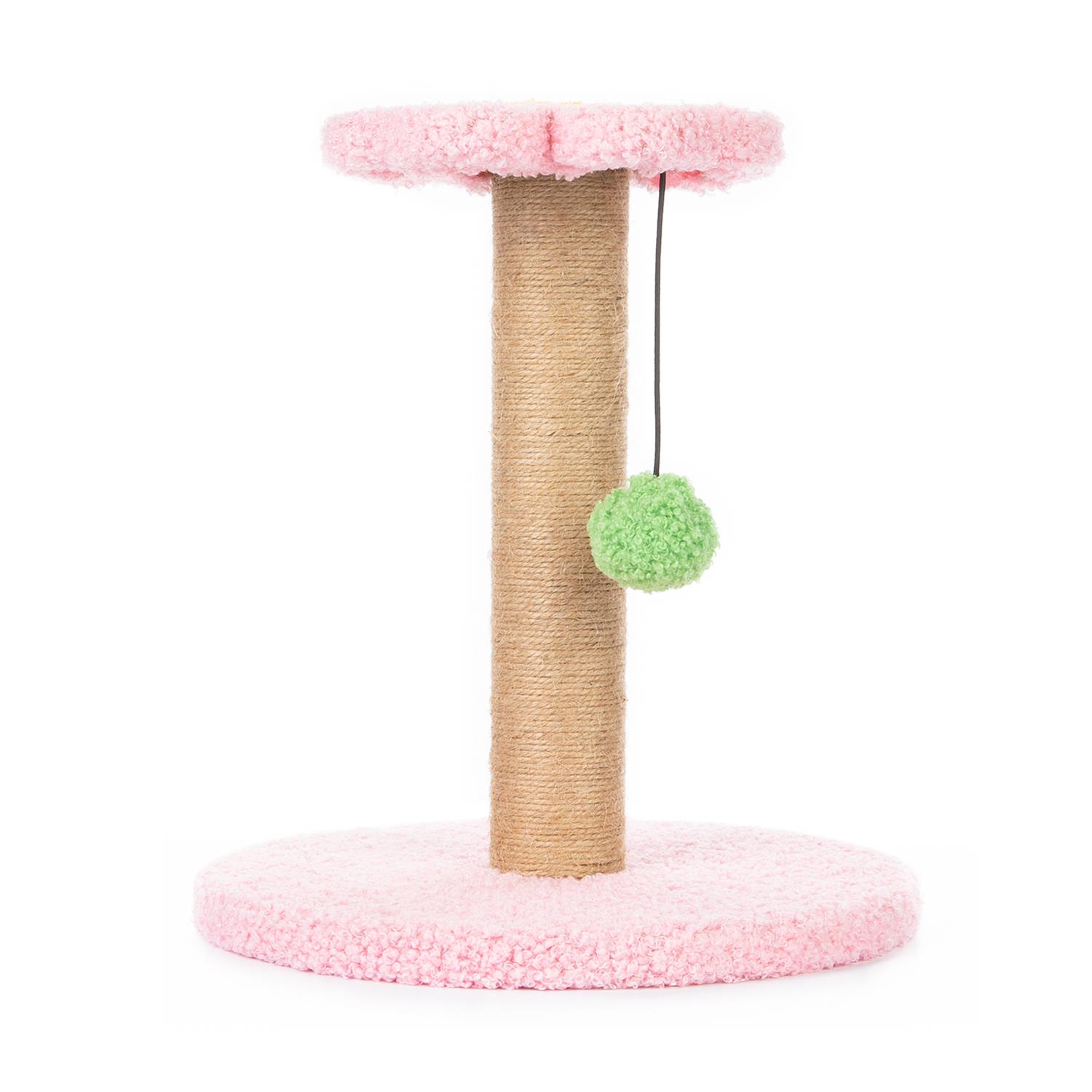 Pink Cat Scratching Post with Flower Platform