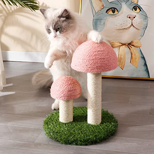 Pink Mushroom Cat Scratching Post for Kittens