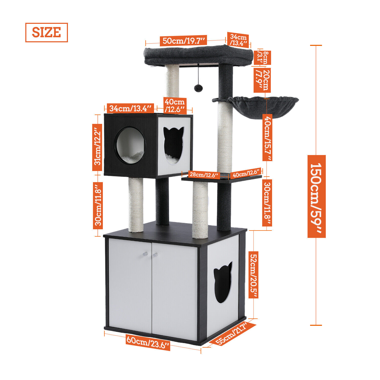 Large Cat Tree Condo Scratcher House