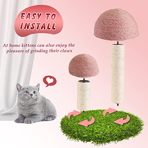 Pink Mushroom Cat Scratching Post for Kittens