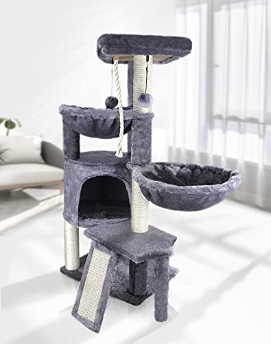 Three-layer Cat Tree with Condo and Hammocks