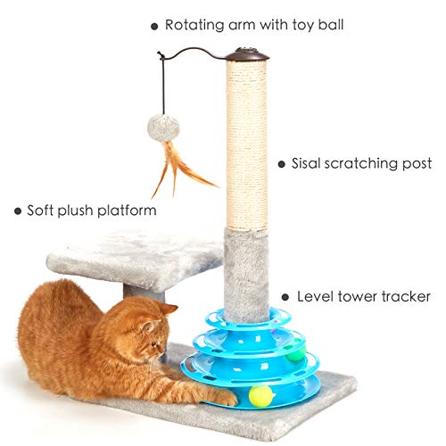 Tall Sisal Scratching Post with Cat Toy Balls