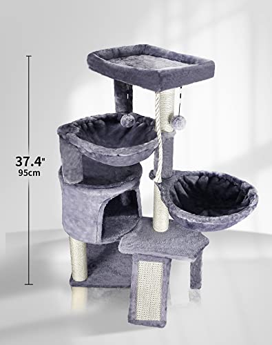 Three-layer Cat Tree with Condo and Hammocks