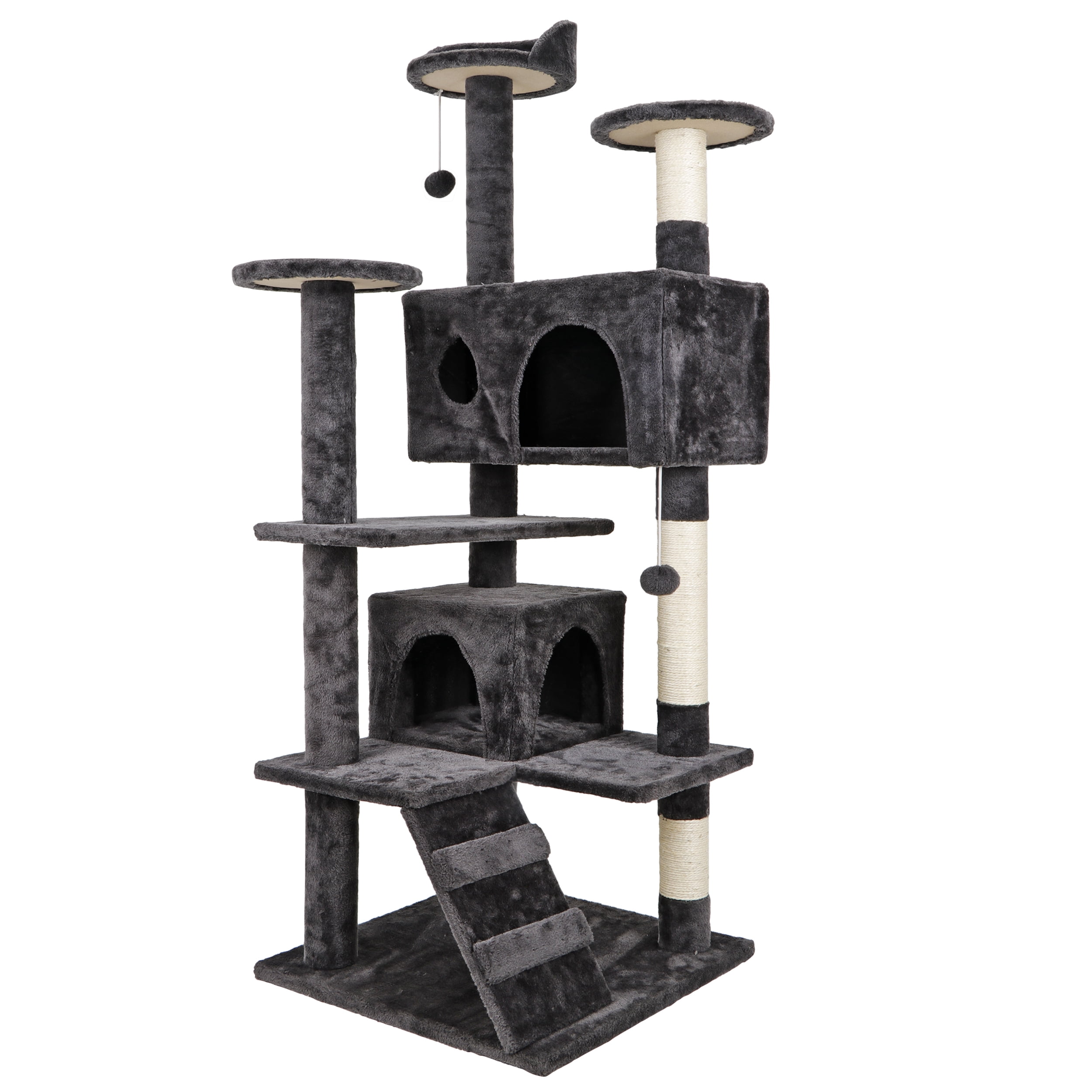 Dark Gray Cat Tree Condo & Scratching Post