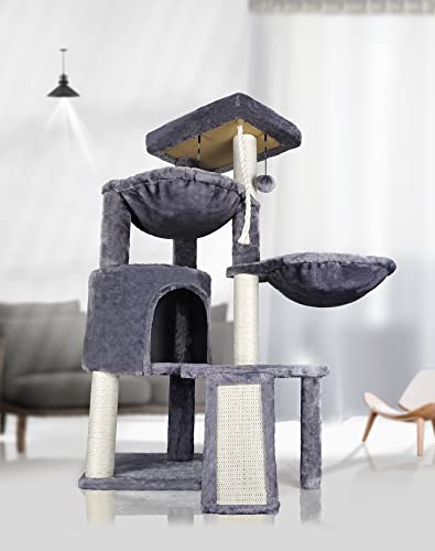 Three-layer Cat Tree with Condo and Hammocks