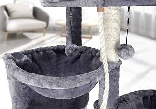Three-layer Cat Tree with Condo and Hammocks