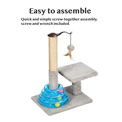 Tall Sisal Scratching Post with Cat Toy Balls