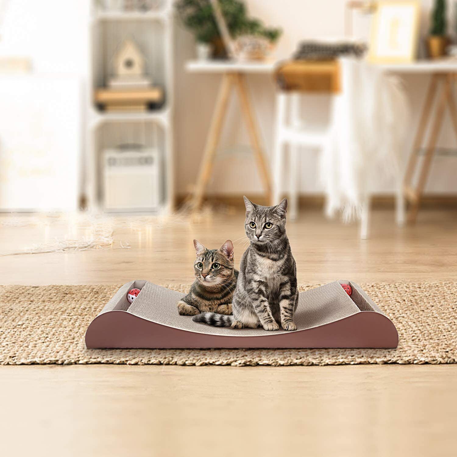 Triangle Cat Scratch Post & Scratching Board Combo