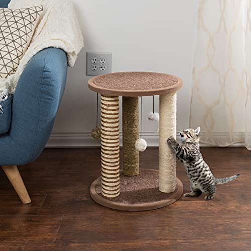 3 Post Carpeted Cat Scratching Perch