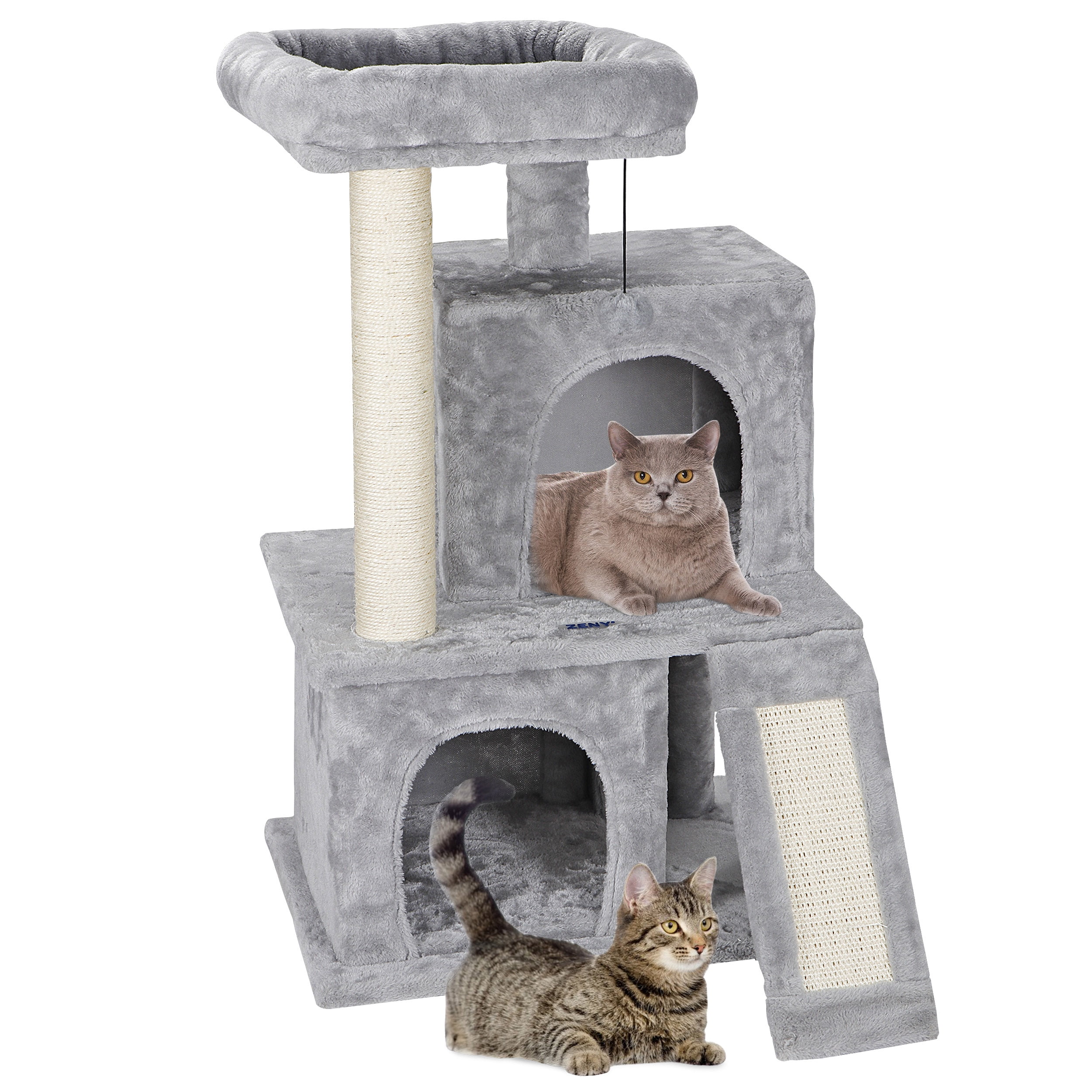 ZENY Gray Cat Tree Condo Play House