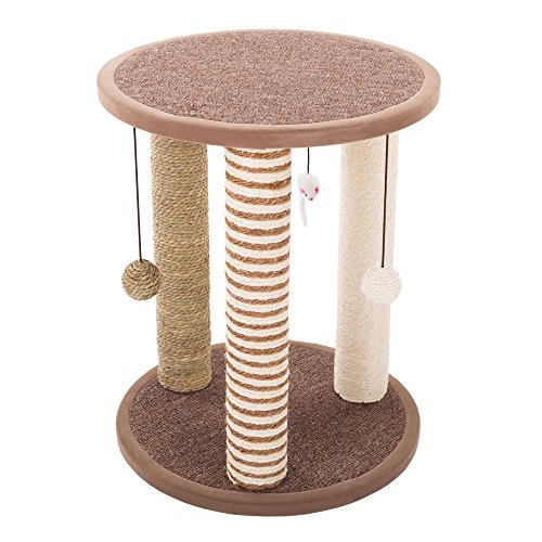 3 Post Carpeted Cat Scratching Perch