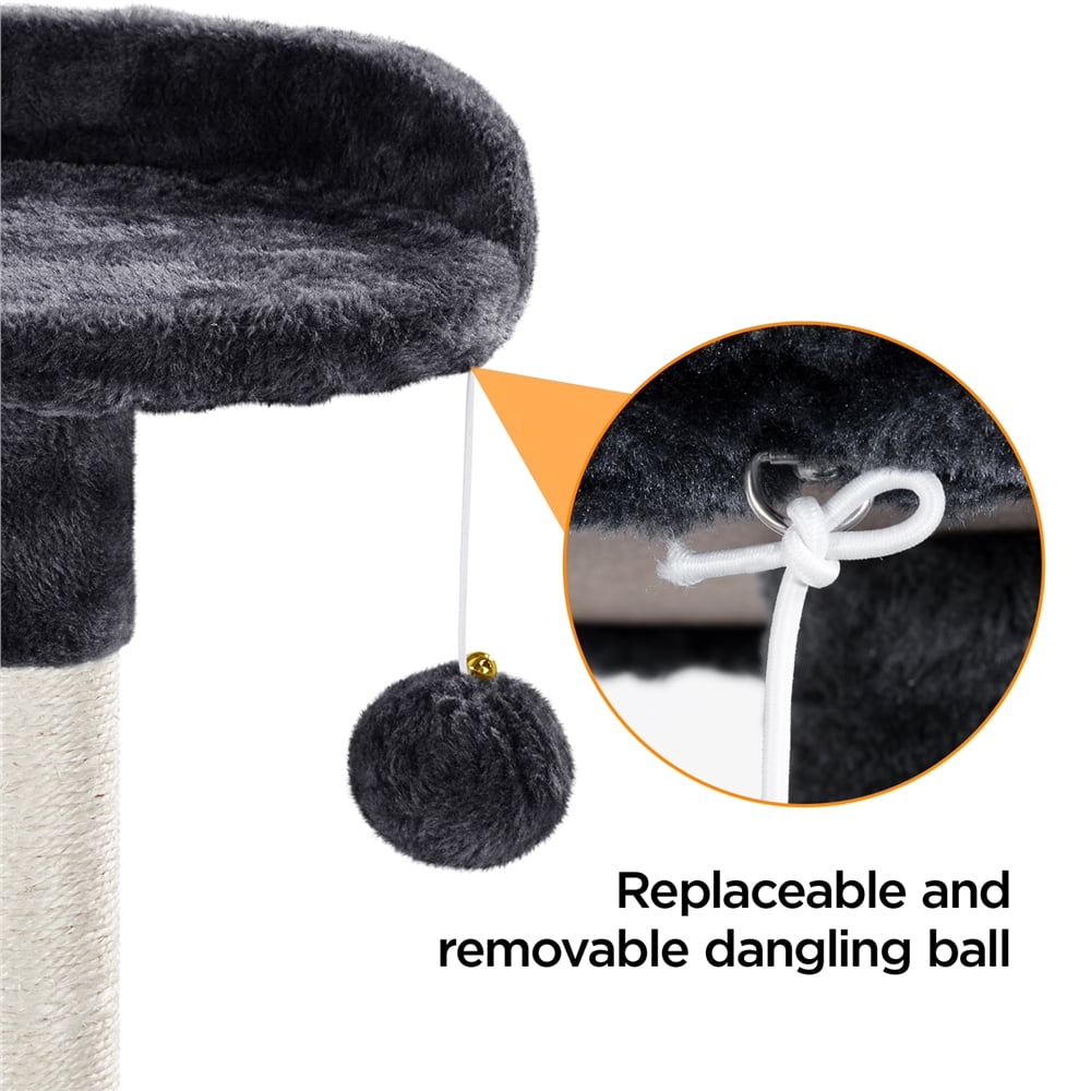 Black Cat Tree with Hammock and Scratching Post