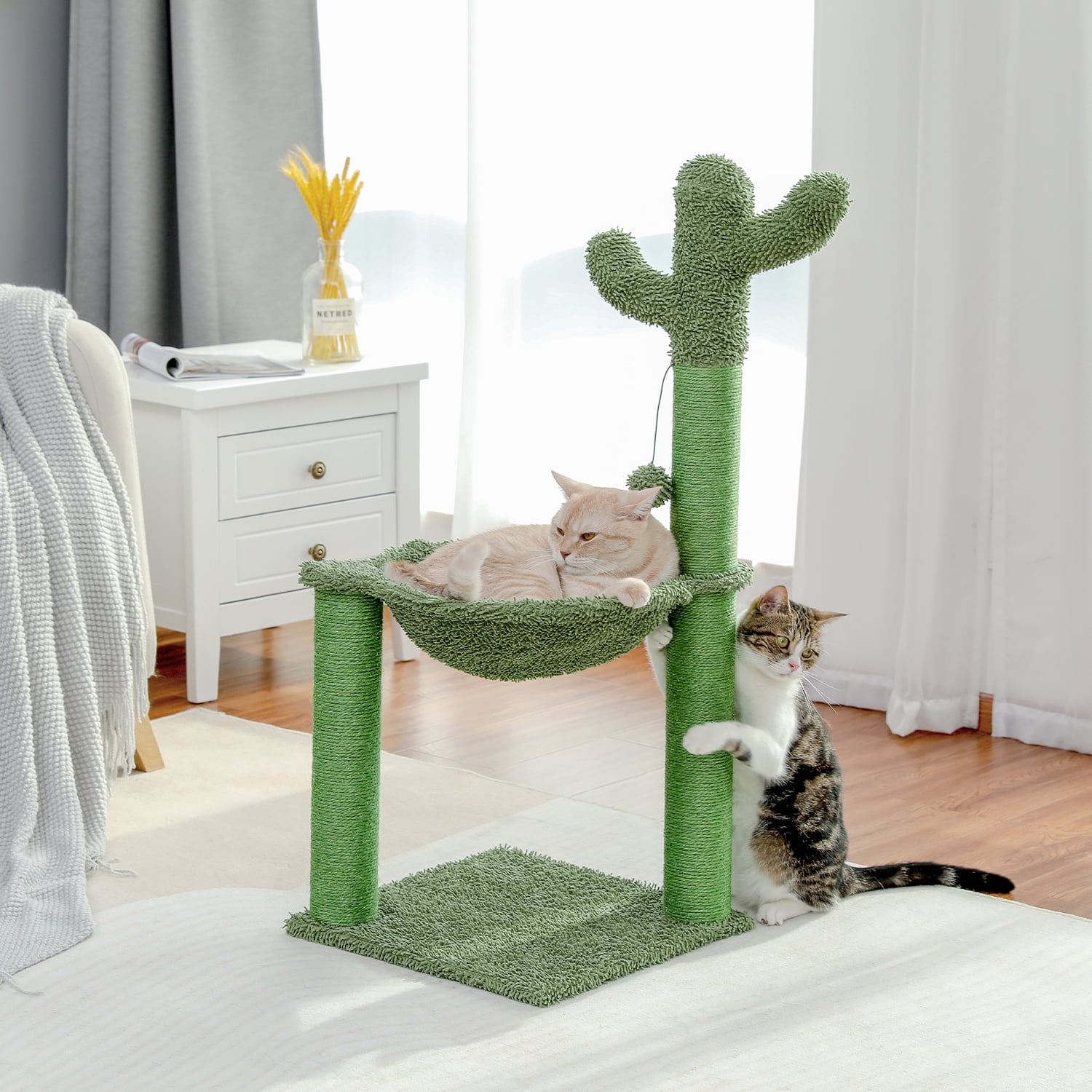 36.8" Tall Green Cat Scratching Post