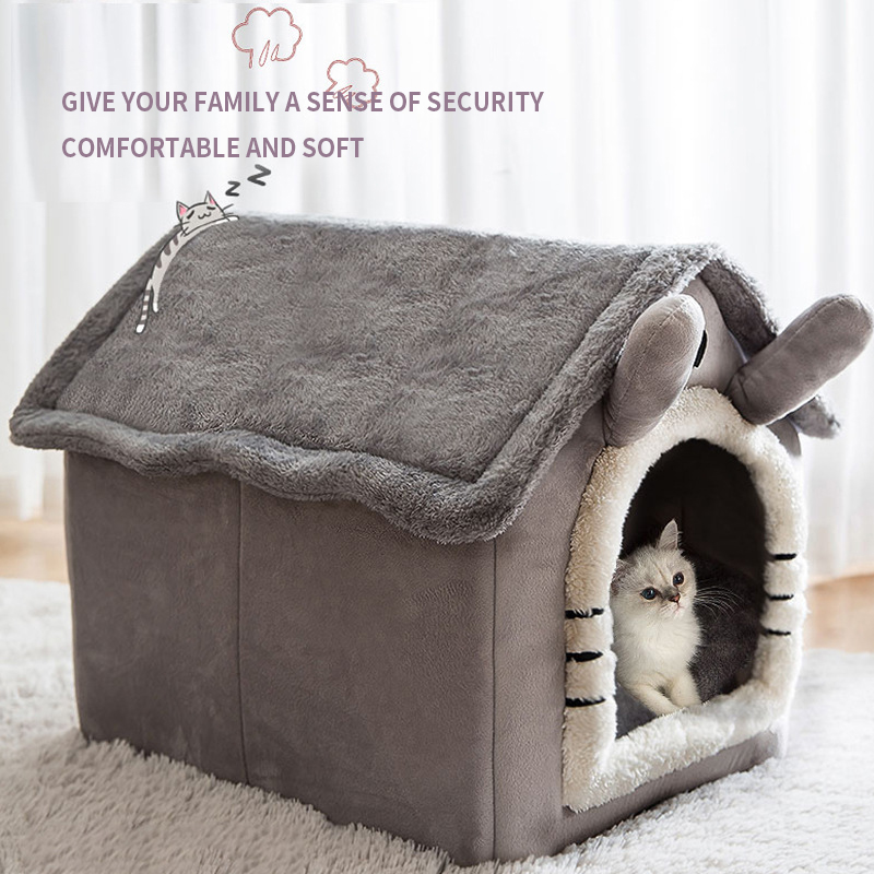 Soft Plush Enclosed Cat Bed 2023