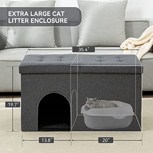 Hideaway Cat Litter Ottoman with Filter