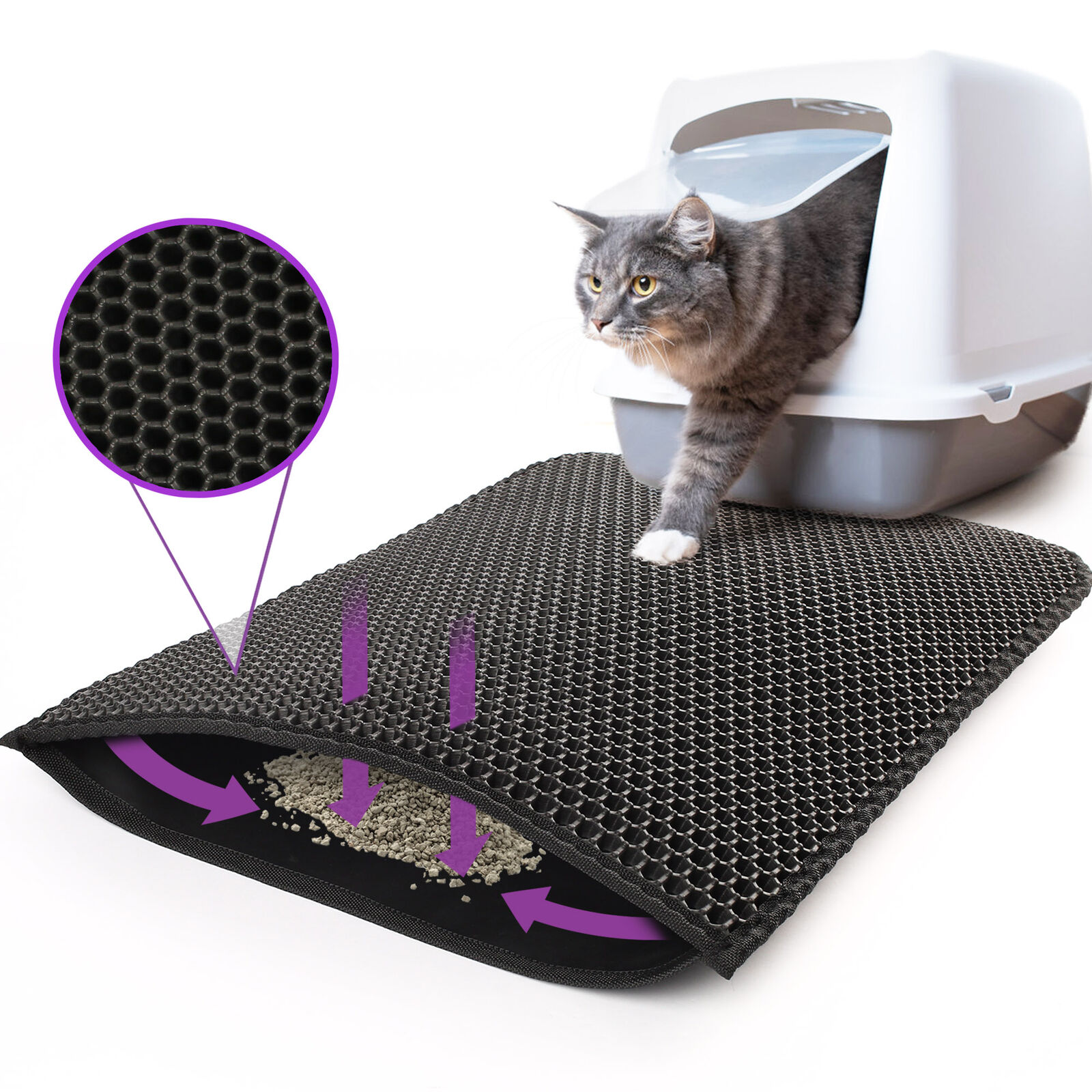Waterproof Kitty Litter Mat with Double Layer
