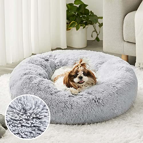 Faux Fur Calming Cat Bed for Indoor Pets
