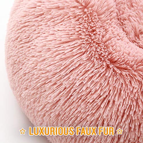 Pink Faux Fur Cat Bed for Improved Sleep