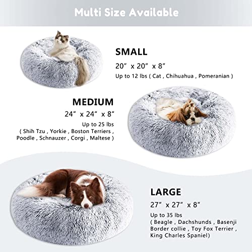 Faux Fur Calming Cat Bed for Indoor Pets