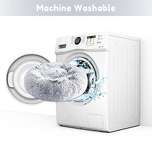 Faux Fur Calming Cat Bed for Indoor Pets